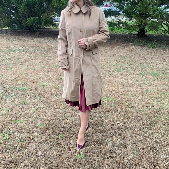 Wool Talbots pea coat tan classic elegant size 14 wool winter classic career NWT - Picture 14 of 16